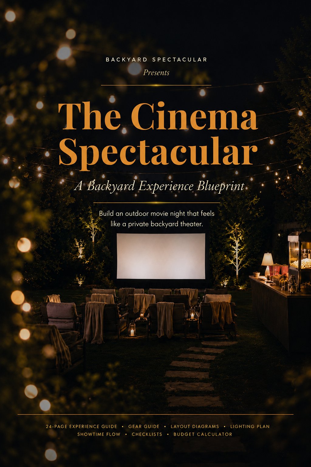 The Cinema Spectacular — backyard movie night blueprint cover